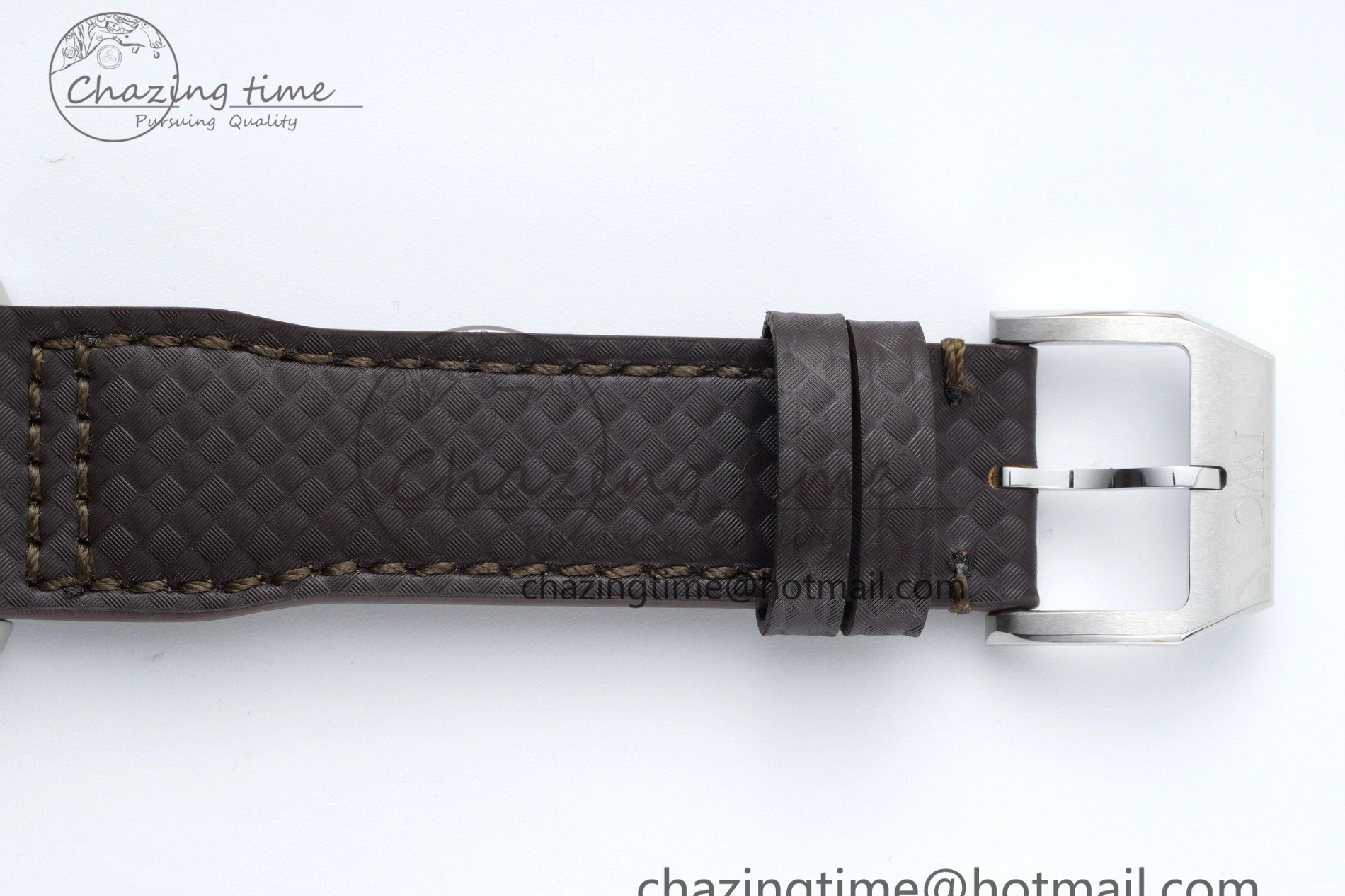 MIROTIME 0509 Pilot Chrono SS AZF 1:1 Best Edition Black Dial Orange Markers on Brown Leather Strap A EasyCare 7065